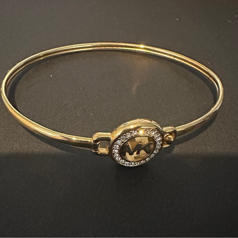 Michael Kors Gold Bracelet with Crystal Logo